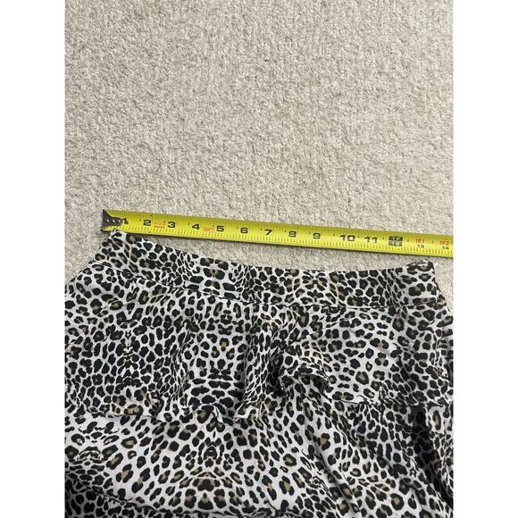 Zara Women's Small Cheetah Animal Print Ruffled Skort Skirt Gray Black Mob Wife - Picture 6 of 8